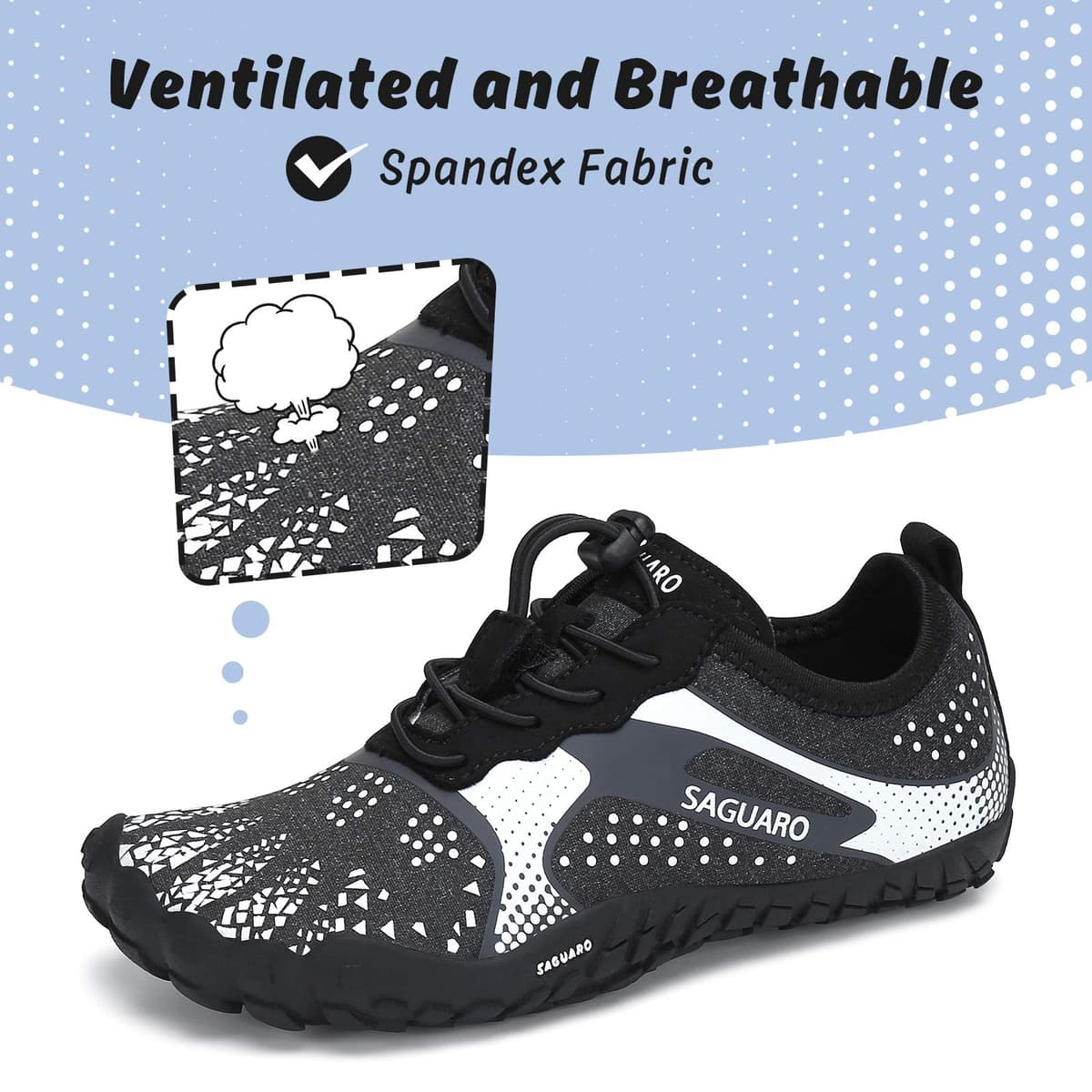 SAGUARO Niños Calzado Descalzos Zapatillas de Trail Niñas Transpirables Minimalistas Zapatillas de Deporte, 24-36 EU — view 2