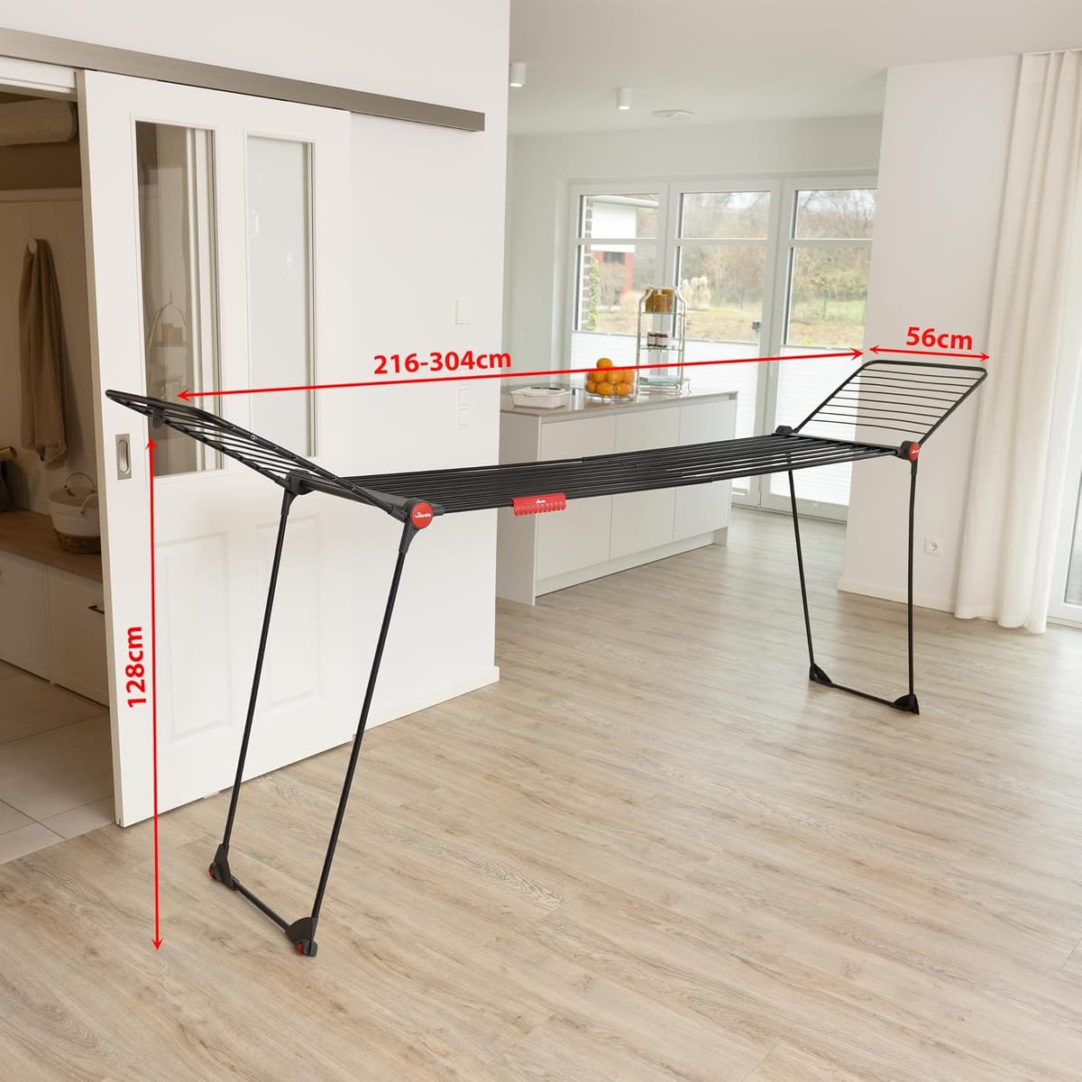 Vileda Infinity Flex Ultimate | Tendedero telescópico Extensible | Gran Capacidad para Ropa | Estructura Extra Estable | Menos Marcas con Tubos XXL | Alas Altas — view 2