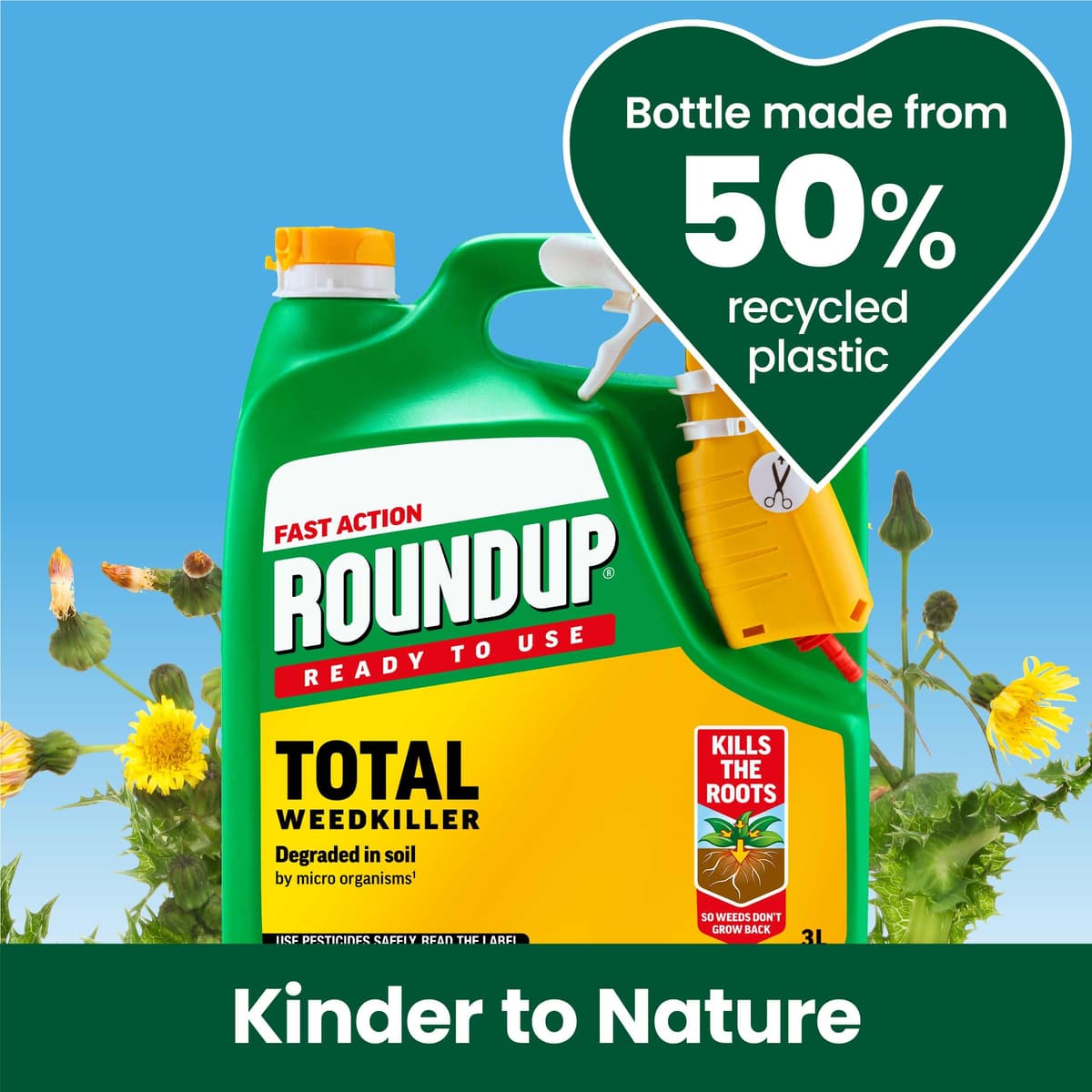 Roundup Fast Action Weedkiller, Ready to Use, Manual Spray, 3 Litre — view 4