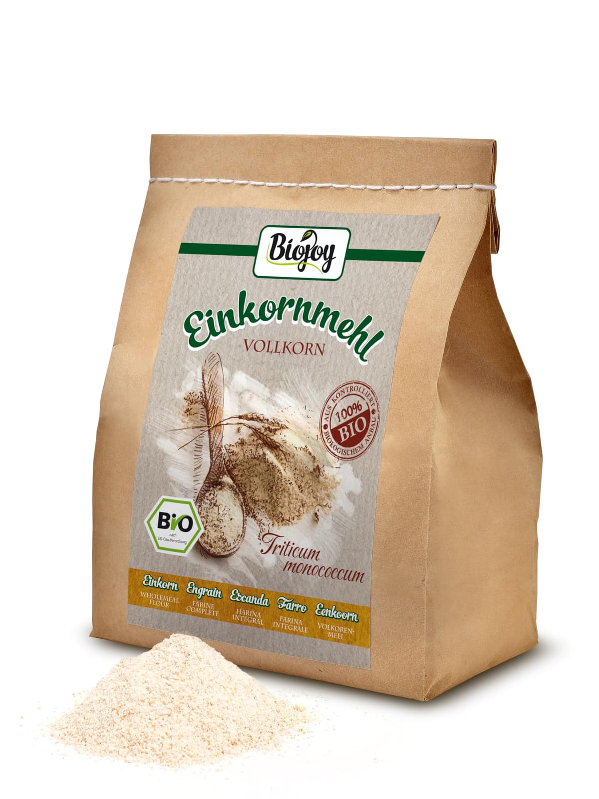 Biojoy Harina de Escanda Integral Ecológica (2 kg), Granos de Escanda molidas (Triticum monococcum) — view 3