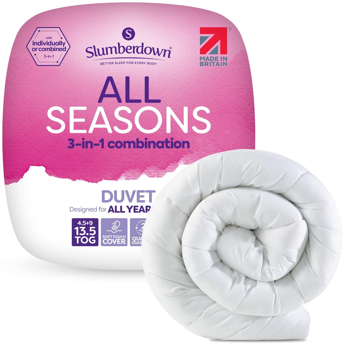 Slumberdown Cosy Nights Double Duvet 10.5 Tog - Breathable & Soft All Year-Round Double Quilt for Summer, Autumn & Winter | UK-Made, Non-Allergenic & Washable (200 x 200cm) — view 12