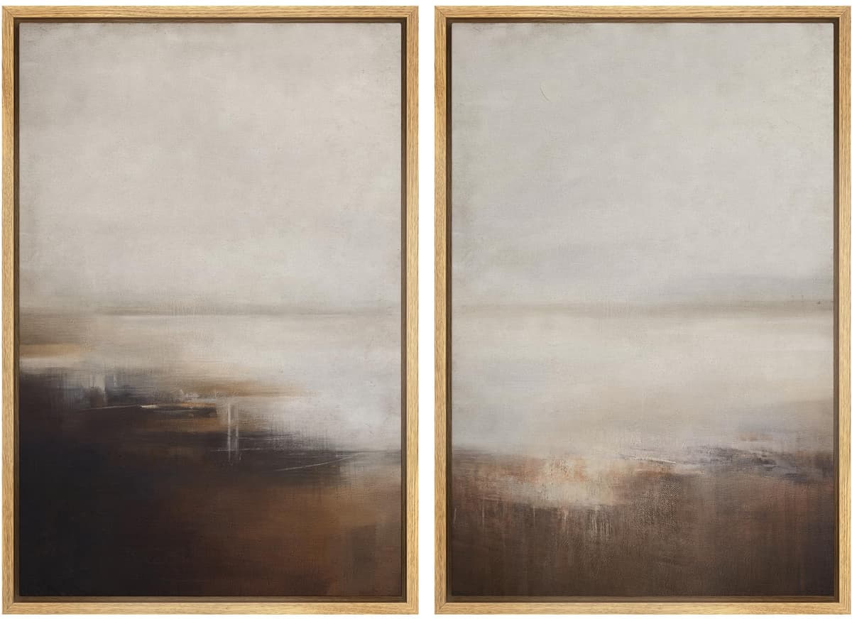 SIGNWIN Framed Canvas Print Wall Art Abstract Wave Pattern Modern Art Minimalist Neutral Decor for Living Room, Bedroom, Office - 16"x24"x2 Natural — view 88