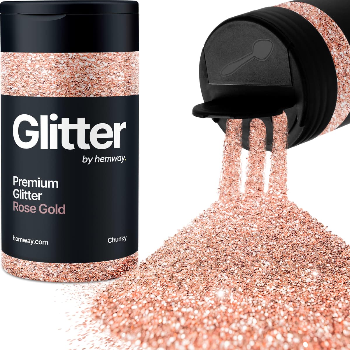 Light Rose Gold Glitter Shaker, 130g Ultrafine Glitter, Crafts 1/128" Metallic Flake Light Rose Gold Sequins, Resin & Epoxy Crafts, Decorating, Halloween, Christmas Nail, Face, Hemway — view 317