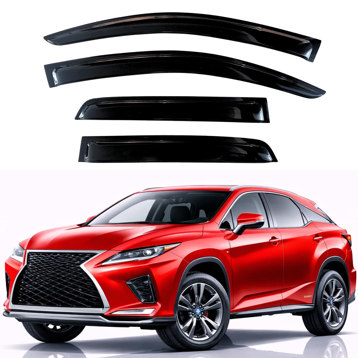 KPY Rain Guards Fit for 2006-2013 Lexus IS250 IS350, Out-Channel Window Visors Vent Wind Deflectors 4PC, Car Accessories for 06-13 Lexus is Series — view 77