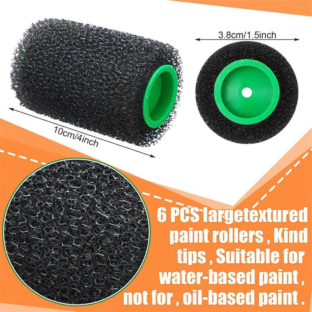Wall Paint Roller, Painting Roller Tool Kit, 10 Piece Applicator Set, Hand Tools with Replacement Covers, Ideal for Home Improvement Projects, 10.63x3.54x5.31 inches — view 6