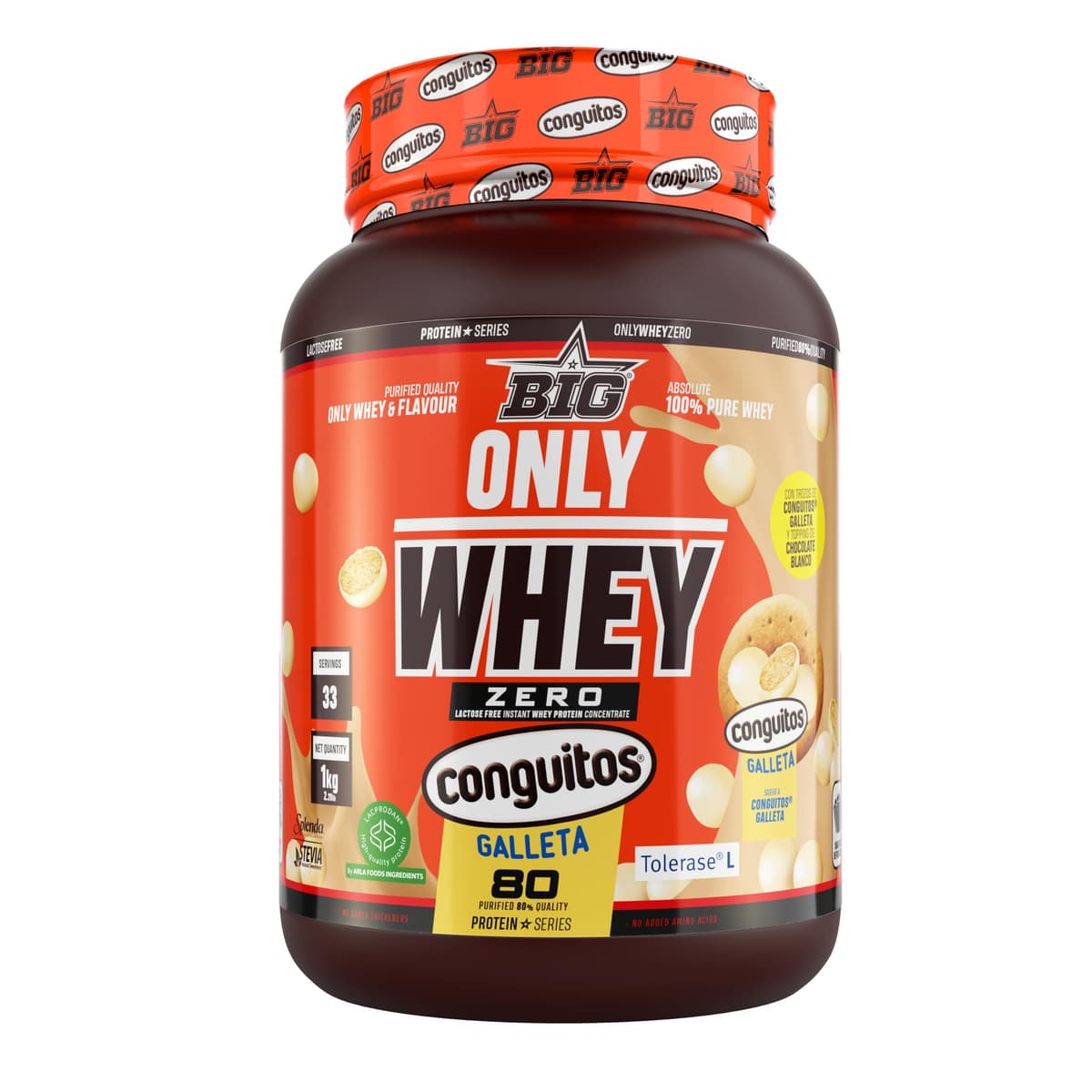 BIG - Proteinas Whey - Proteina en Polvo para Desarrollo de Masa Muscular y Recuperación - Materia Prima Premium - Whey Protein Sin Lactosa, Sin Azúcar, Sin Grumos (1Kg, Cacaolat) — view 24