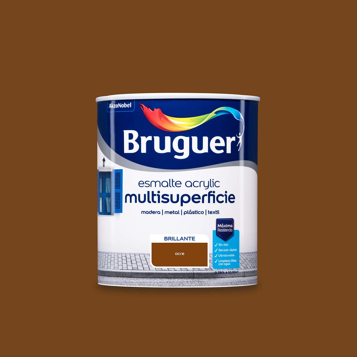 Bruguer Acrylic Multisuperficie Esmalte al agua Satinado - Pintura 750 mL, Blanco Permanente — view 92