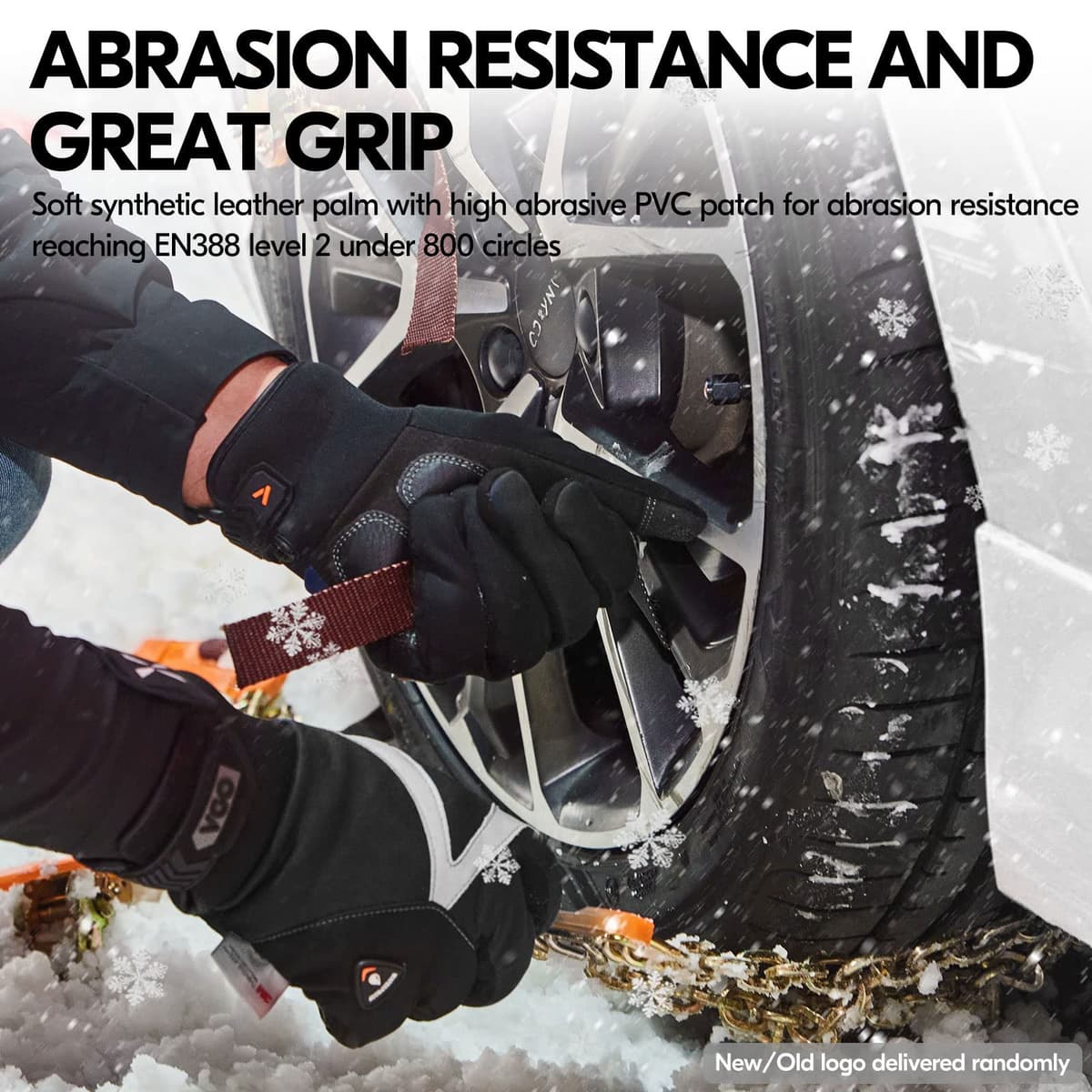 Vgo 1Pair -20℃/-4°F Warm Winter Mechanic Gloves, Cold Weather Waterproof Safety Work Gloves,Cold Storage or Freezer Use,w/3M Thinsulate Lining,Touchscreen(L, Black, SL8777FW) — view 4