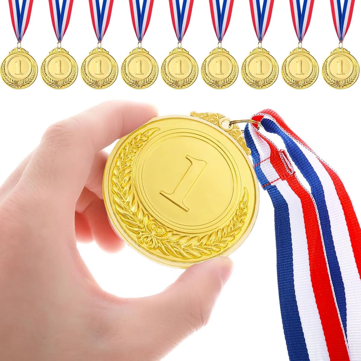 9 Piezas Ganador Medallas de Metal, Medallas de Oro Medallas de Plata Medallas de Bronce con Cintas para Niños Fiestas Decoraciones y Premios Deportivos Día del Deporte Escolar 5.0cm — view 4