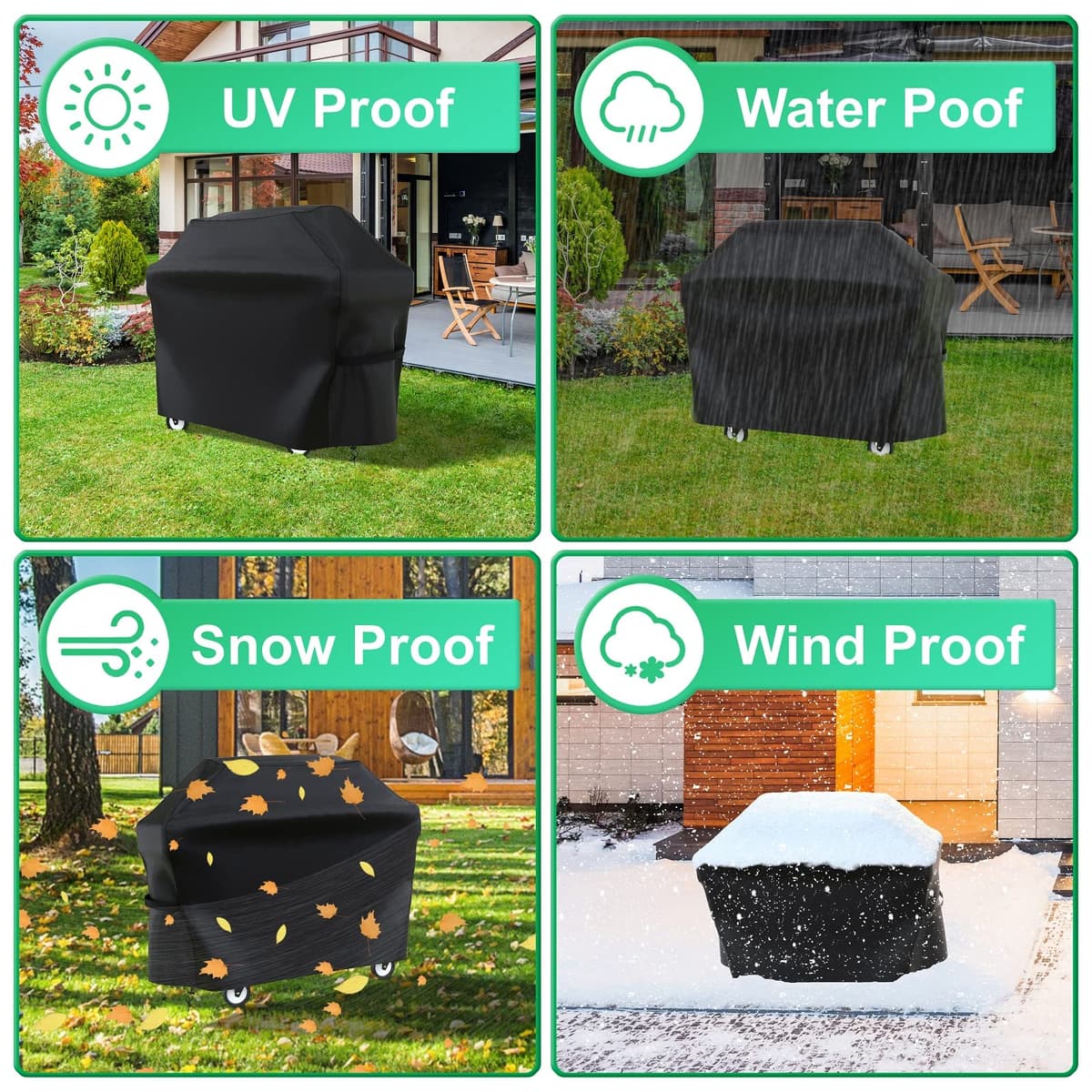 BBQ Cover,Barbecue Covers,BBQ Covers Waterproof Heavy Duty Large,Barbecue Cover,BBQ Covers-Oxford Fabric Waterproof, Windproof, Rip-Proof& UV Resistant (145x61x117CM) — view 2