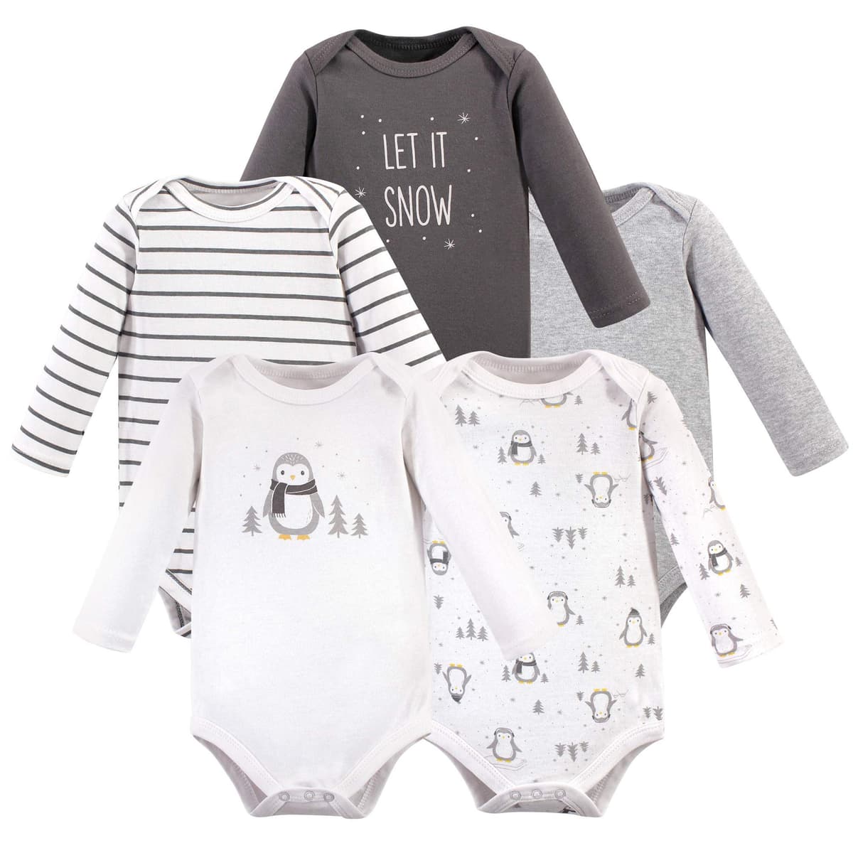 Hudson Baby unisex-baby Cotton Long-sleeve Bodysuits, Heather Gray, 3-6 Months — view 14