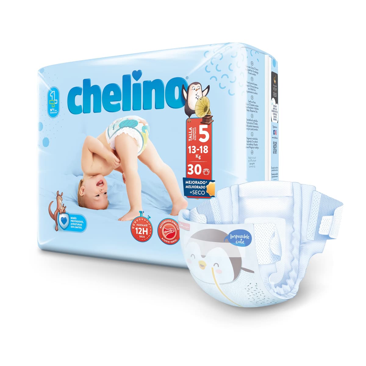 Chelino Pañales infantiles Talla 5 (13-18kg), 30 Unidades ( Paquete de 1) — view 3