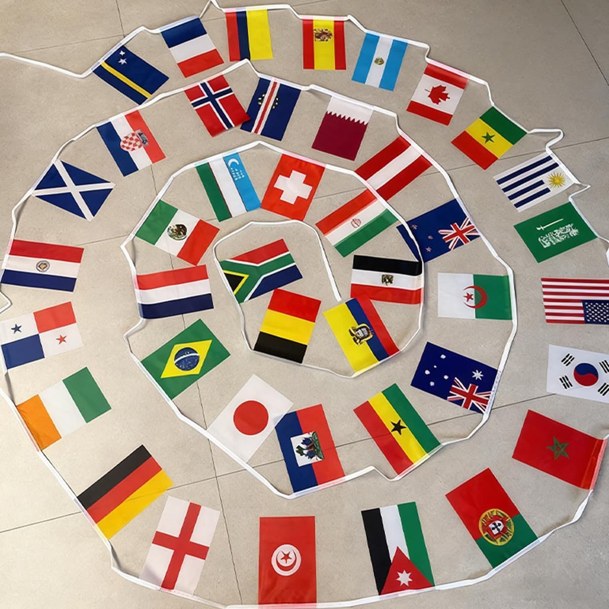 World Cup Bunting 2026, 48 Participating Countries Banner String Flags,World Cup Football 2026 Double Sided Fabric Flags for Bar, Pub,Street, Garden, Sports Event Decoration (20m/65.6ft) — view 2