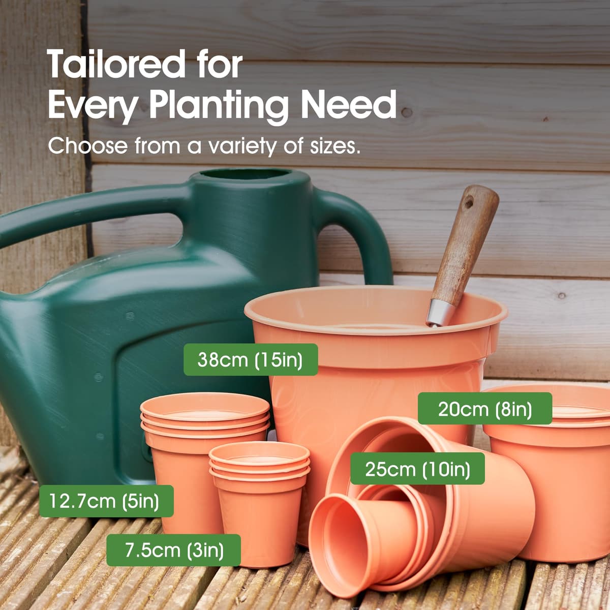 Whitefurze G04013 10cm Garden Pot - Terracotta (Set of 7) — view 4