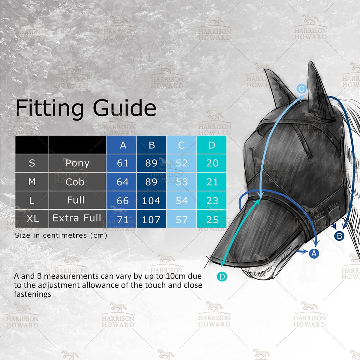 Harrison Howard CareMaster Máscara de Mosca de Caballo Estándar con Orejas Protección UV para Caballo-Pino Conos (XL) — view 4