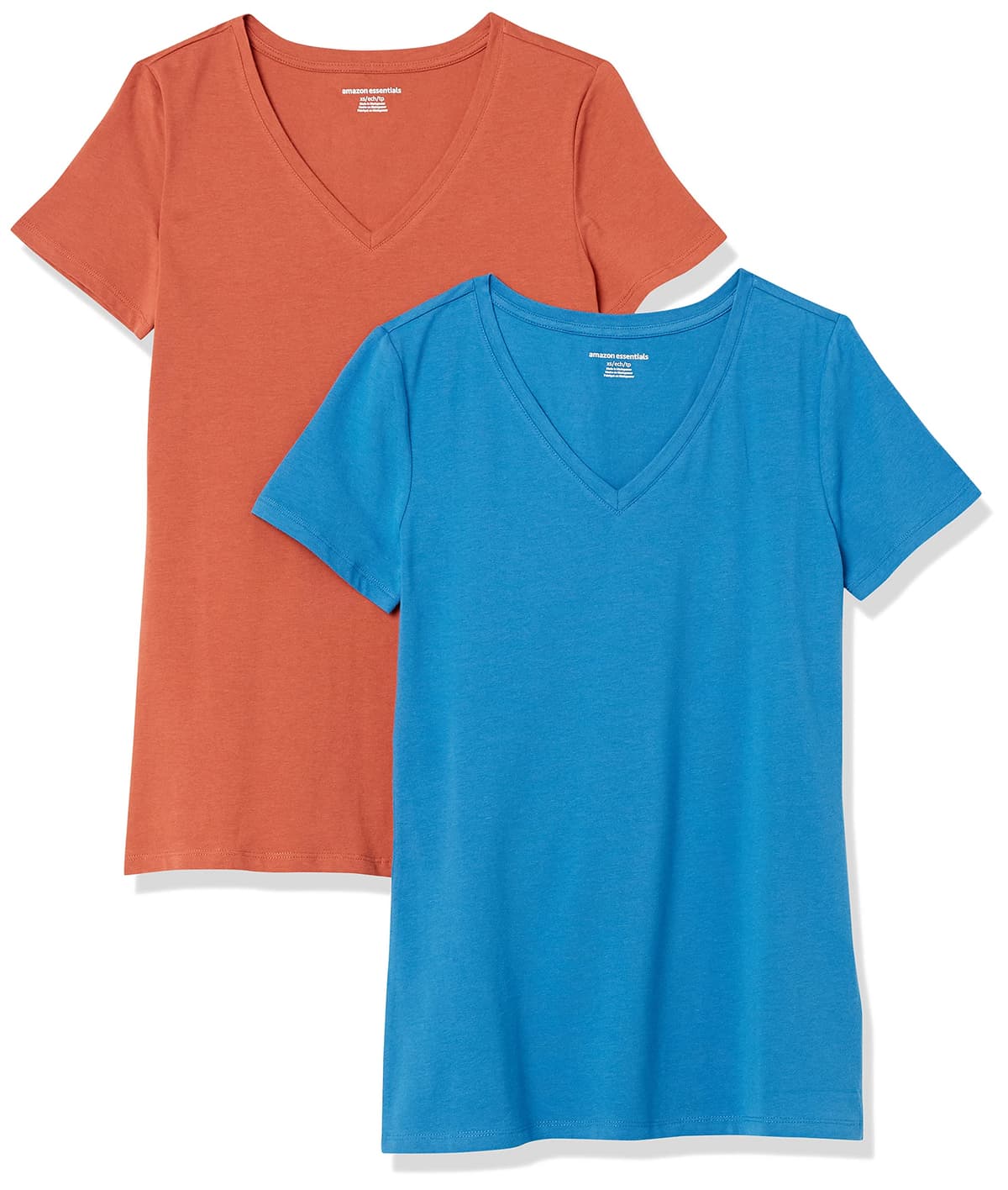 Amazon Essentials Camiseta de Manga Corta y Corte Estándar (Opciones de Cuello Redondo y Cuello en V) Mujer, Paquetes Múltiples — view 54