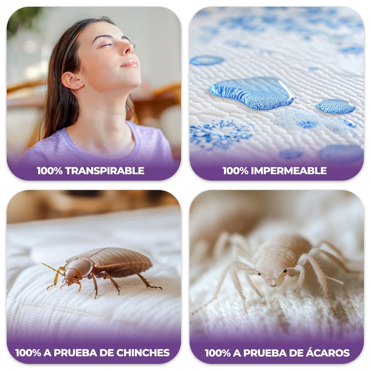 Utopia Bedding Funda de Colchón 150 x 200 x 30 cm Impermeable con Cremallera, Certificado Oeko-Tex, Cubre Colchon — view 3