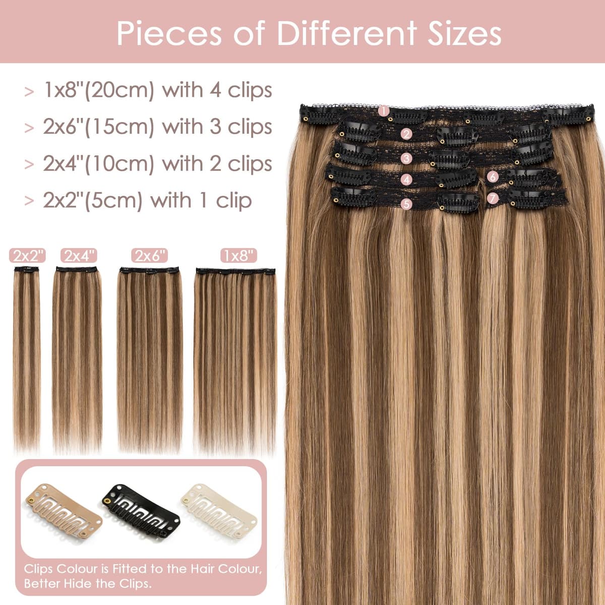 Silk-co 10inch Hair Extensions Clip in Hair Extension Human Hair #04 Medium Brown -Basic Thickness-Thin Weft- 8 Pieces Real Remy Straight Hair Extensions[50g] — view 152