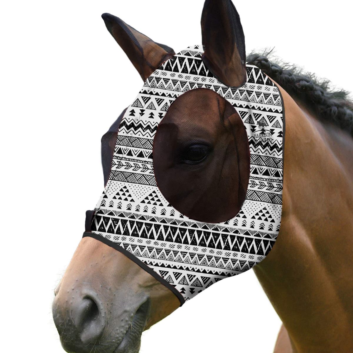 Harrison Howard Máscara elástica para Moscas de Caballo, excelente Comodidad con protección UV, máscara estándar para Caballos, Azul Marino M — view 38