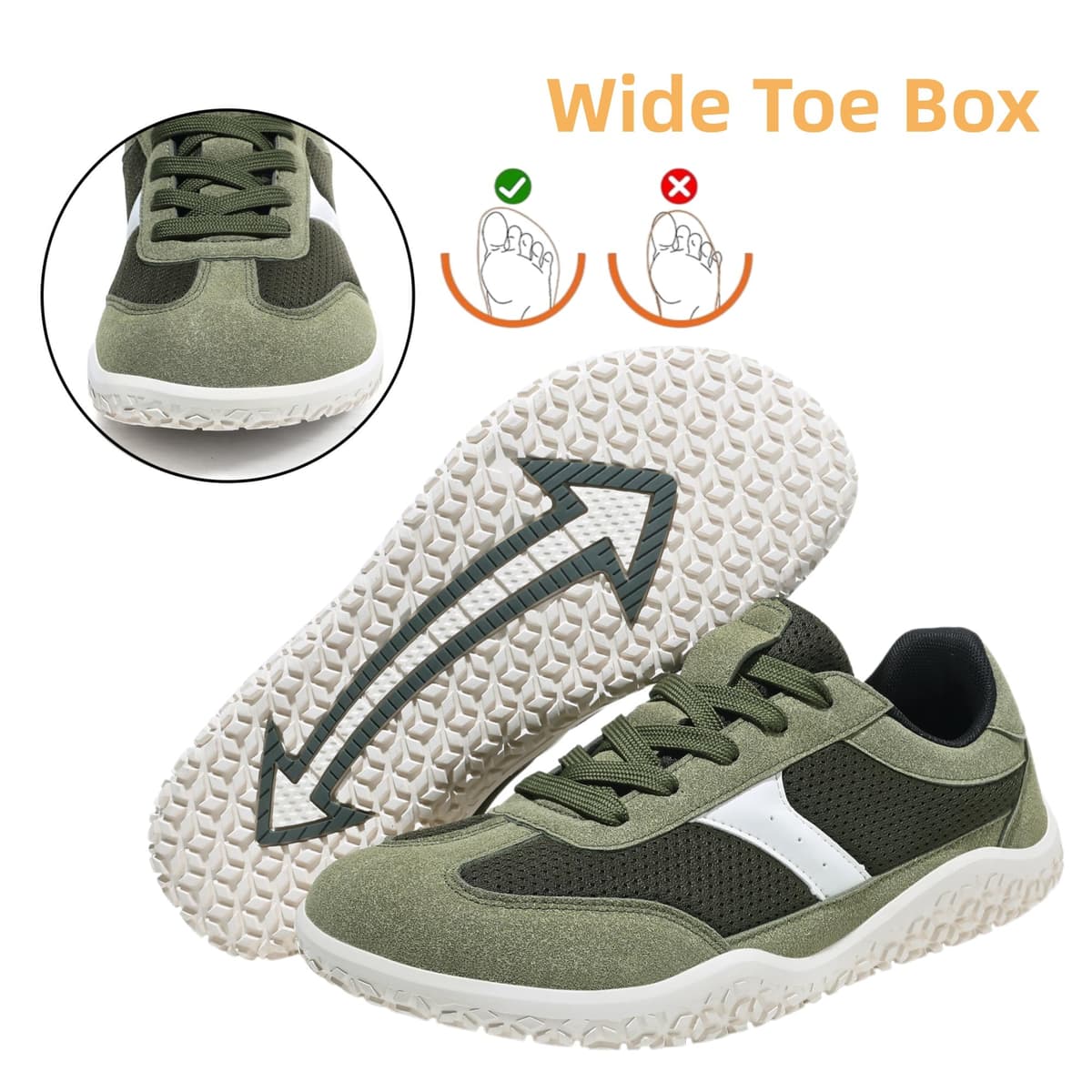Meik Mangni Unisex Barefoot Zapatillas Minimalistas Hombre Mujer Ligera Zapatos Barefoot Anchos Transpirable y Antideslizante Zapatillas de Trail Running,Tallas:36-46 EU — view 3