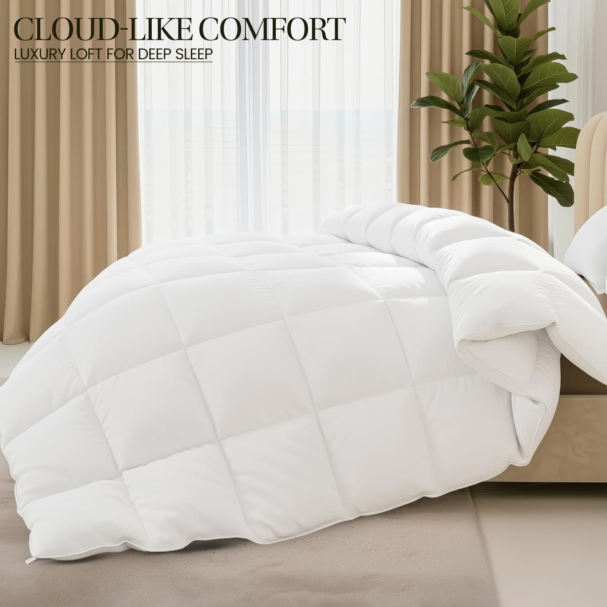 Utopia Bedding Duvet,10.5 Tog coverless Duvet with Corner Tabs, Box Stitched Quilt (King, White) — view 4