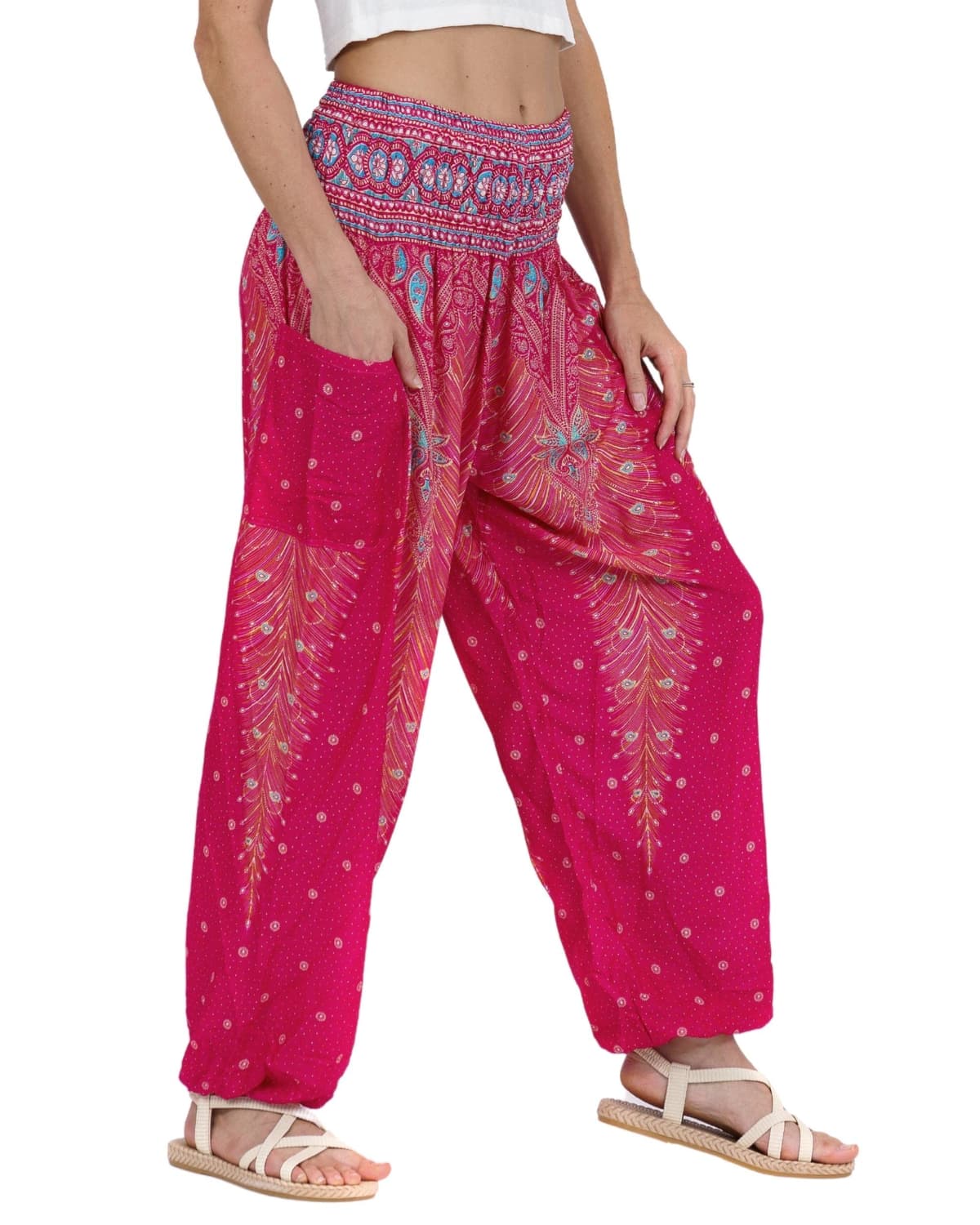 Lofbaz Harem Pants for Women Yoga Boho Hippie Clothing Womens Palazzo Bohemian Pajama Trousers Beach Indian Gypsy Genie Clothes — view 101
