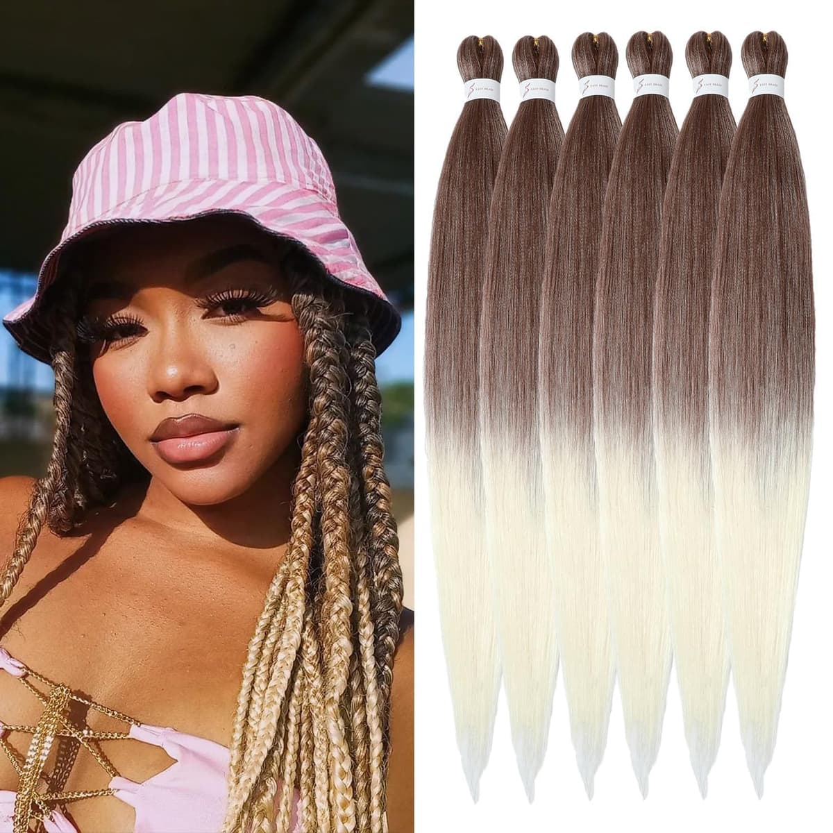 YDDM Capelli Per Treccine Africane Azul Extension Treccine Texture Yaki Easy Install per Principianti 26 Pollici 3 Pezzi Capelli Leggeri e Naturali per Box Braids, Twist e Crochet — view 45
