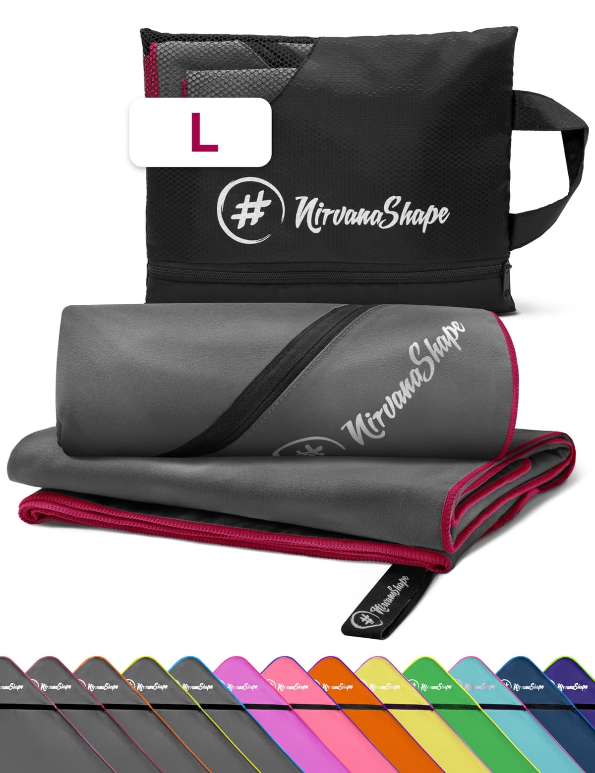 NirvanaShape Toallas de Microfibra | Absorbentes, Ligeras, de Secado rápido | Toallas de baño, Toalla de Viaje, Toallas Deportivas | Ideales para Viajar, IR al Gimnasio, la Playa, Practicar Yoga — view 96