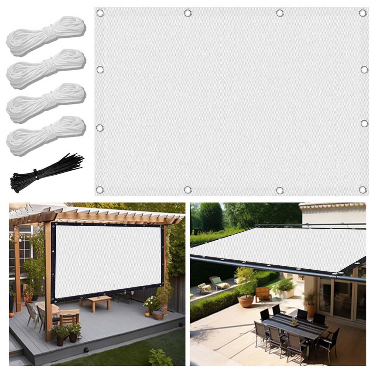 Toldo Vela de Sombra 1.2x1.8m Rectangular Impermeable Toldos Exterior Terraza Protección Rayos UV Resistente al Desgarro para Terraza Balcon Patio Exteriores Jardín con Ojales y Cuerdas de Fijación