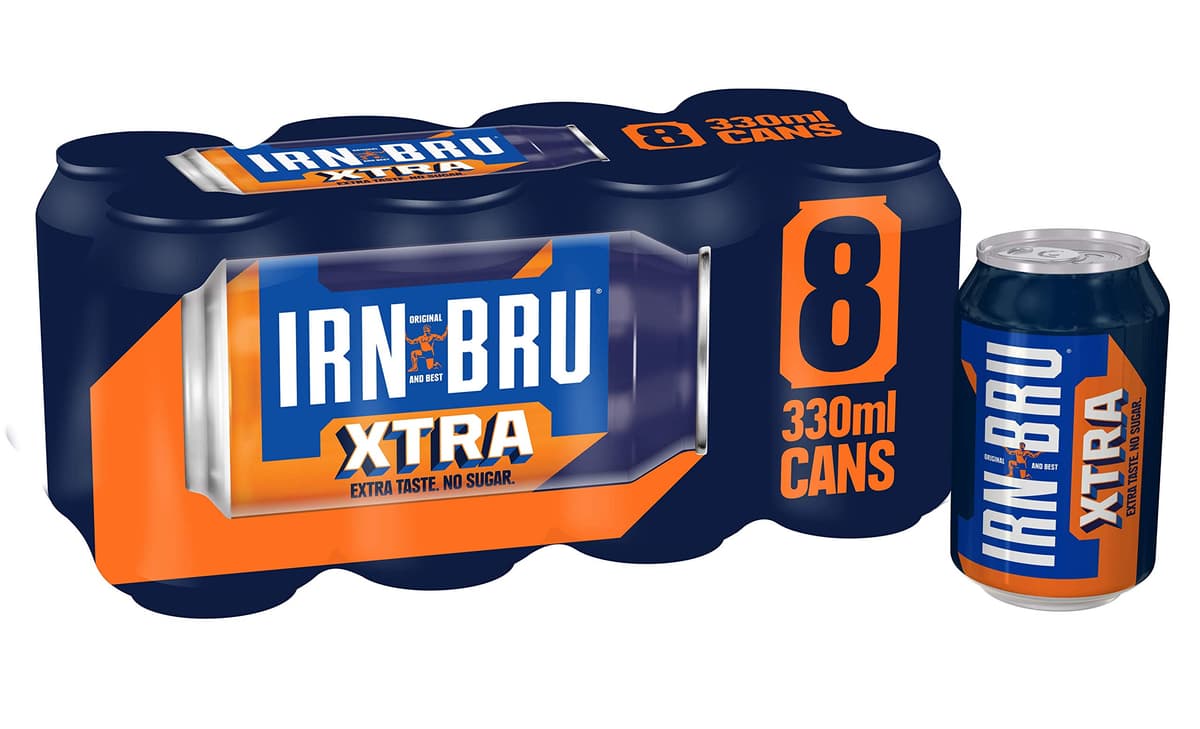 IRN-BRU Regular, 24 Pack Iconic Flavoured Fizzy Drinks Multipack Cans - 24 x 330ml Cans — view 8