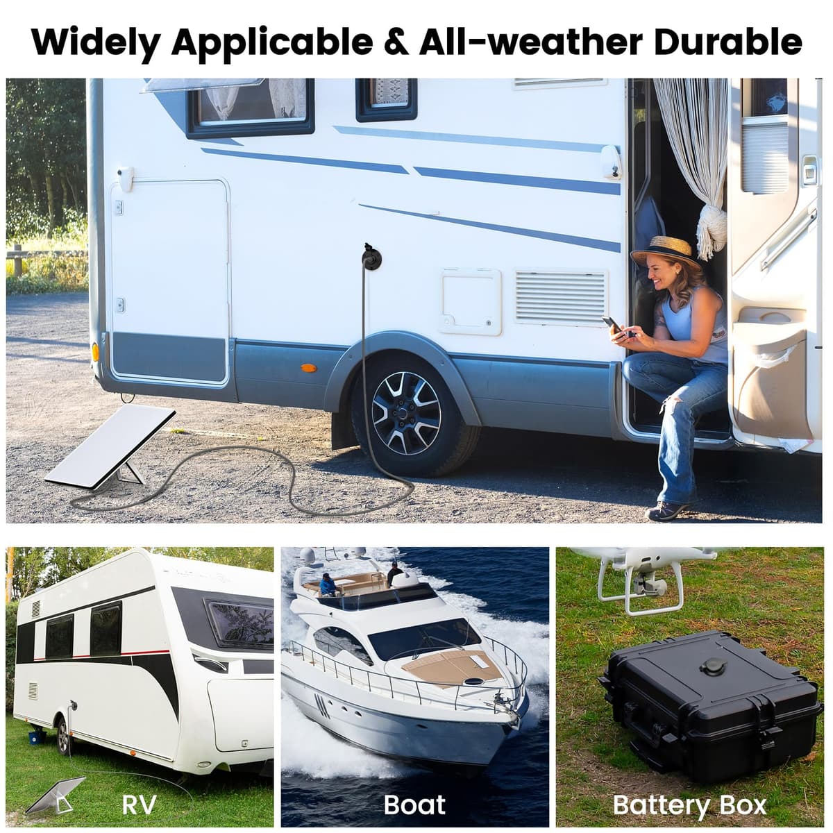 acegoo Starlink Mini DC hembra, kit de paso de pared de aluminio de 5,5 x 2,1 mm con cable de extensión CC hembra a hembra, montaje en panel impermeable para caravana, barco, caravana (paquete de 1) — view 2