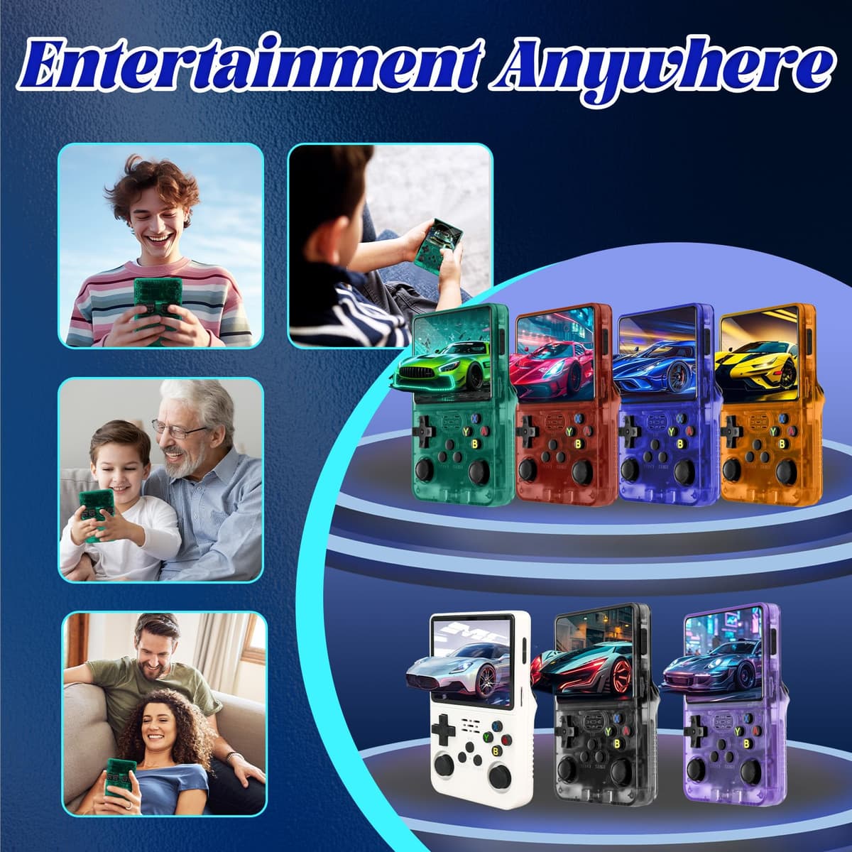 R36S Retro Handheld Video Game Console -Linux System,3000mAh Battery,3.5 Inch Screen,64G TF Card,20000+ Classic Games,Portable Game Console for Present to Give Friends for Christmas-Green — view 7