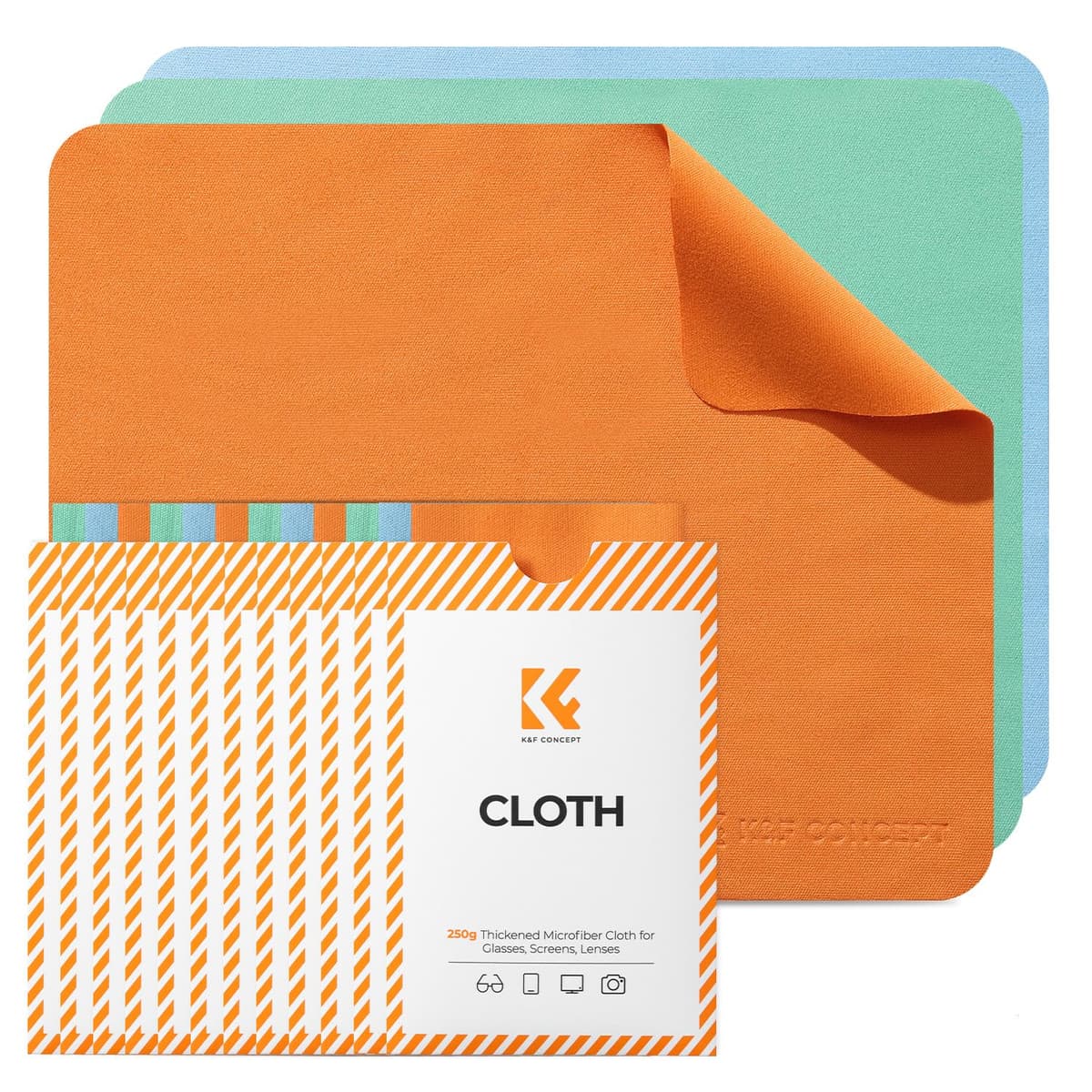 K&F CONCEPT Microfiber Cleaning Cloths, Glasses Cleaning Cloths, Screen Cleaner, Glass Cleaner, Eyeglasses, Camera, VR/AR Headset, Tablet, Lens and Screen, 6 Pack, 6 x 7 inches — view 9