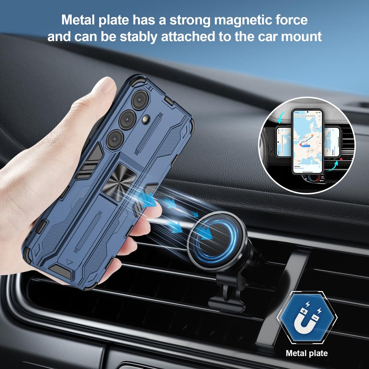 Funda para CMF Phone 2 Pro, Carcasa Antigolpes con Soporte anular metálico, Case Protectora de Grado Militar, Negro — view 388