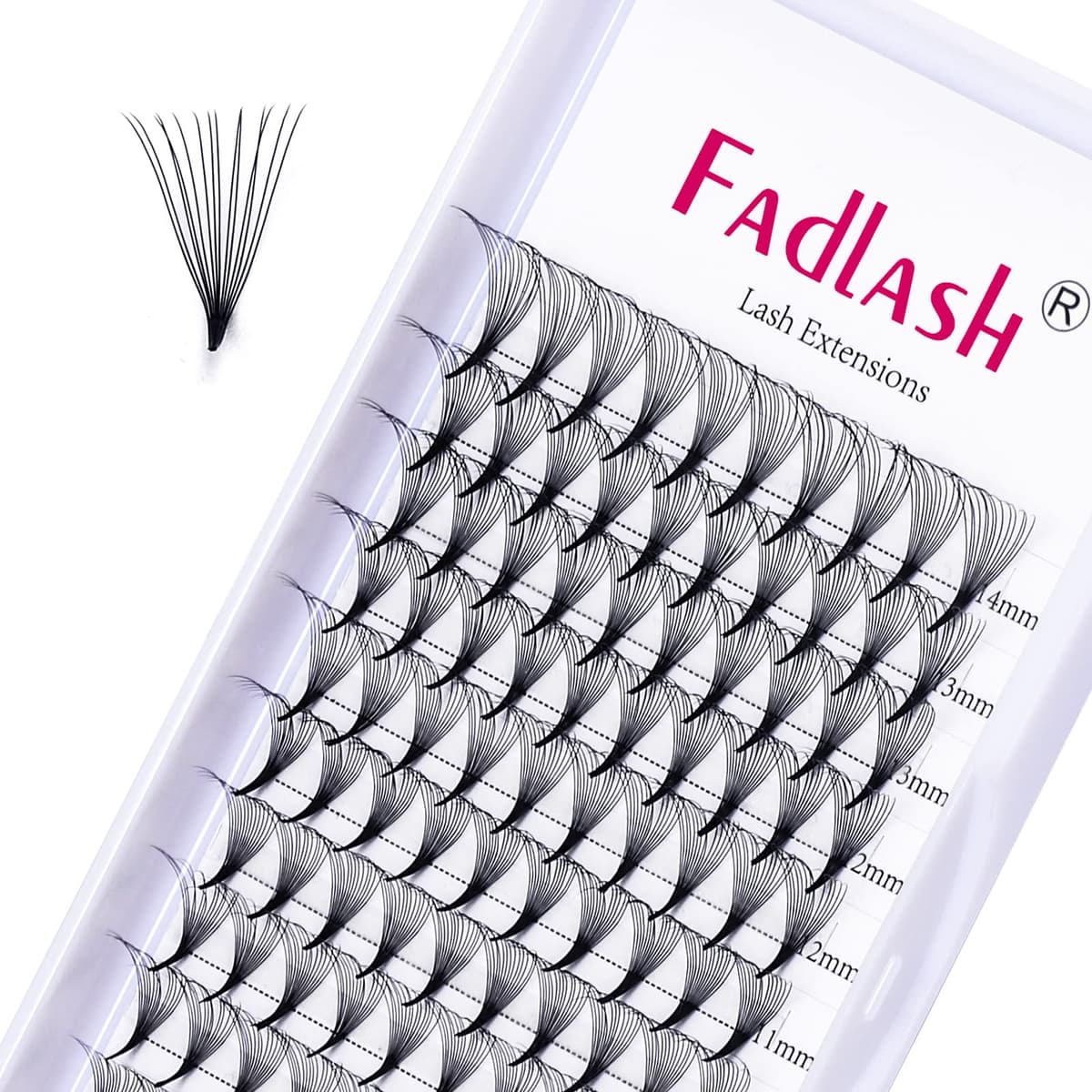 Russian Volume Lashes 16D 0.07 C Curl Mix Tray - Premade Fan Lashes (8-14mm) — view 15