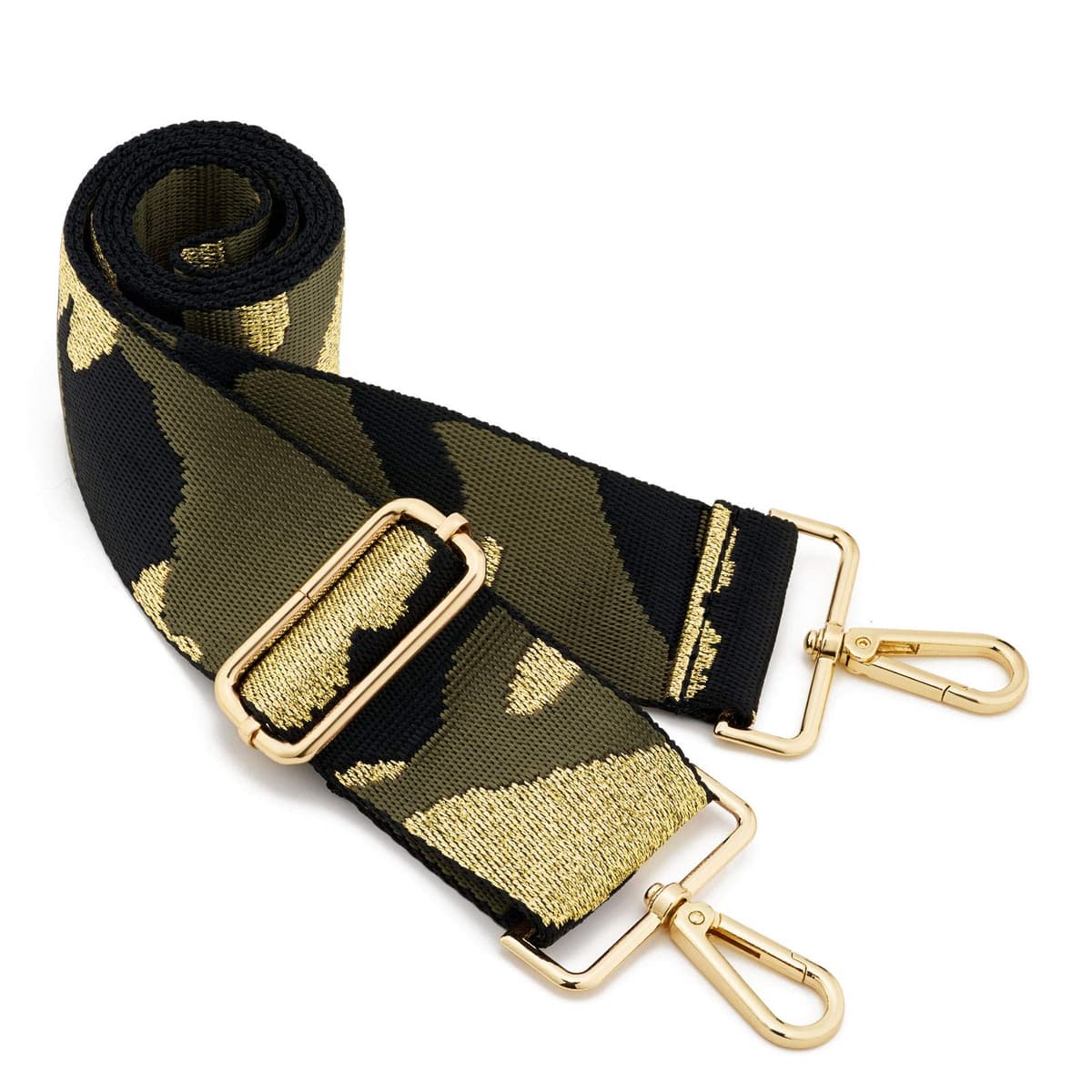 ZOOEASS Wide Shoulder Strap, Guitar Style Adjustable Purse Strap with Gold Buckle Replacement Woven Crossbody Straps for Handbags((3.8CM) Shining Black) — view 118