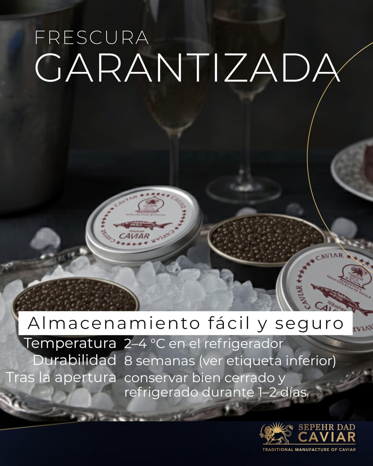 Sepehr Dad Caviar de Siberia | Caviar de esturión siberiano | SIN bórax | 50 gramos — view 4