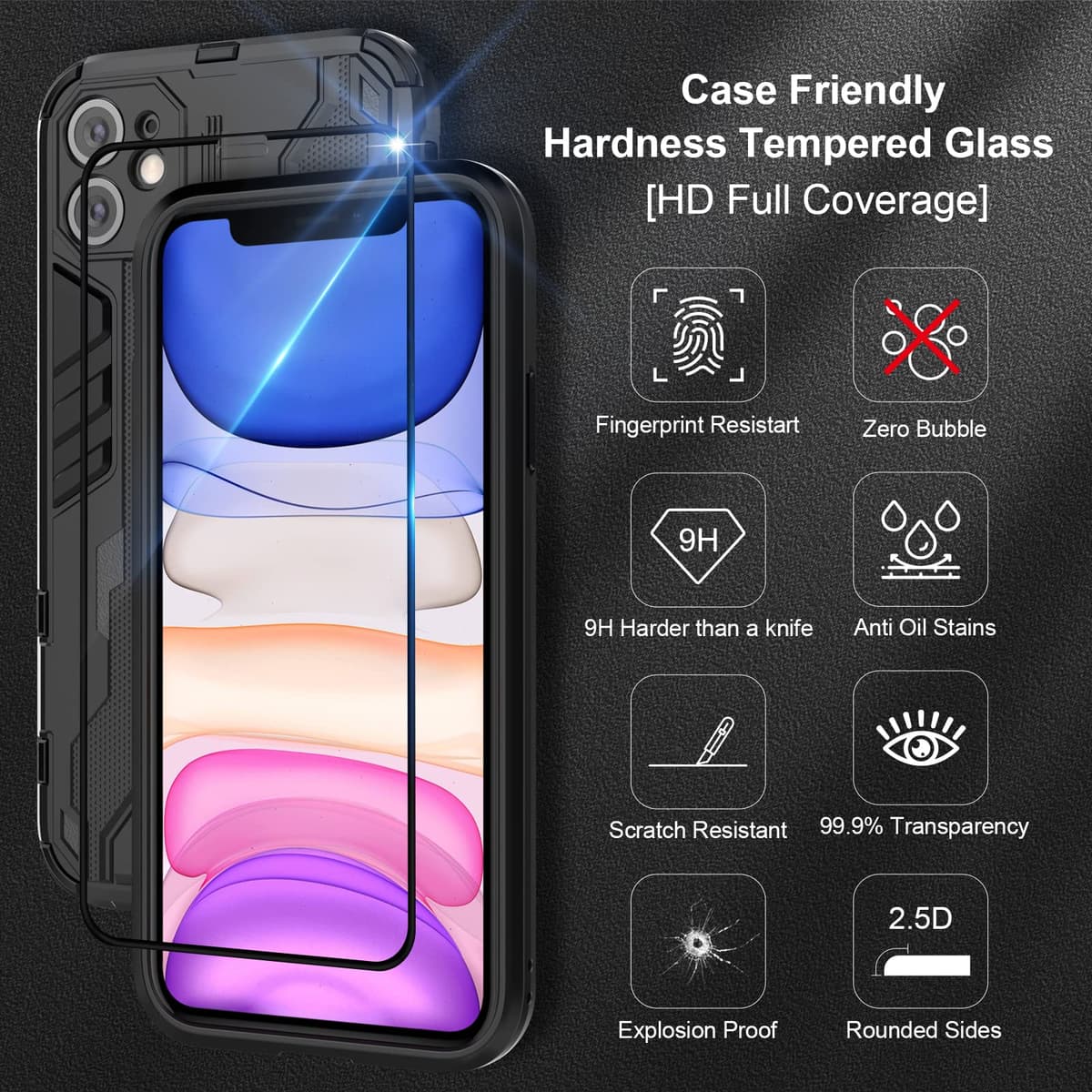 Funda para CMF Phone 2 Pro, Carcasa Antigolpes con Soporte anular metálico, Case Protectora de Grado Militar, Negro — view 1437