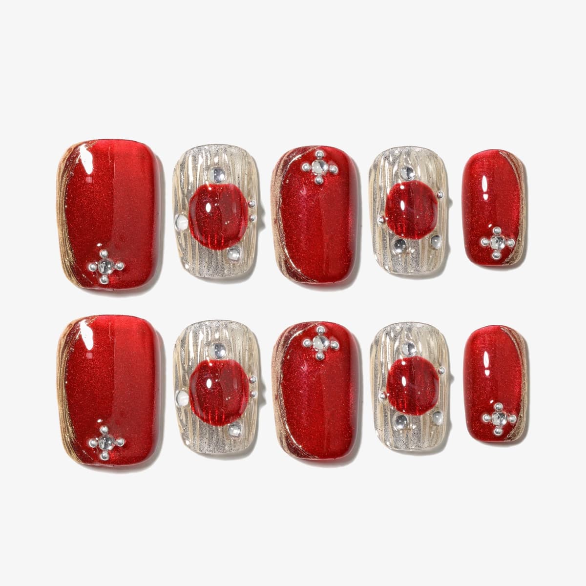 Sun&Beam Nails Handmade Press On Nail Long Coffin Ballerina Pink Flower Acrylic Fake Tip 3D Design Art Charms Cute with Storage Box 10 Pcs (S) — view 52
