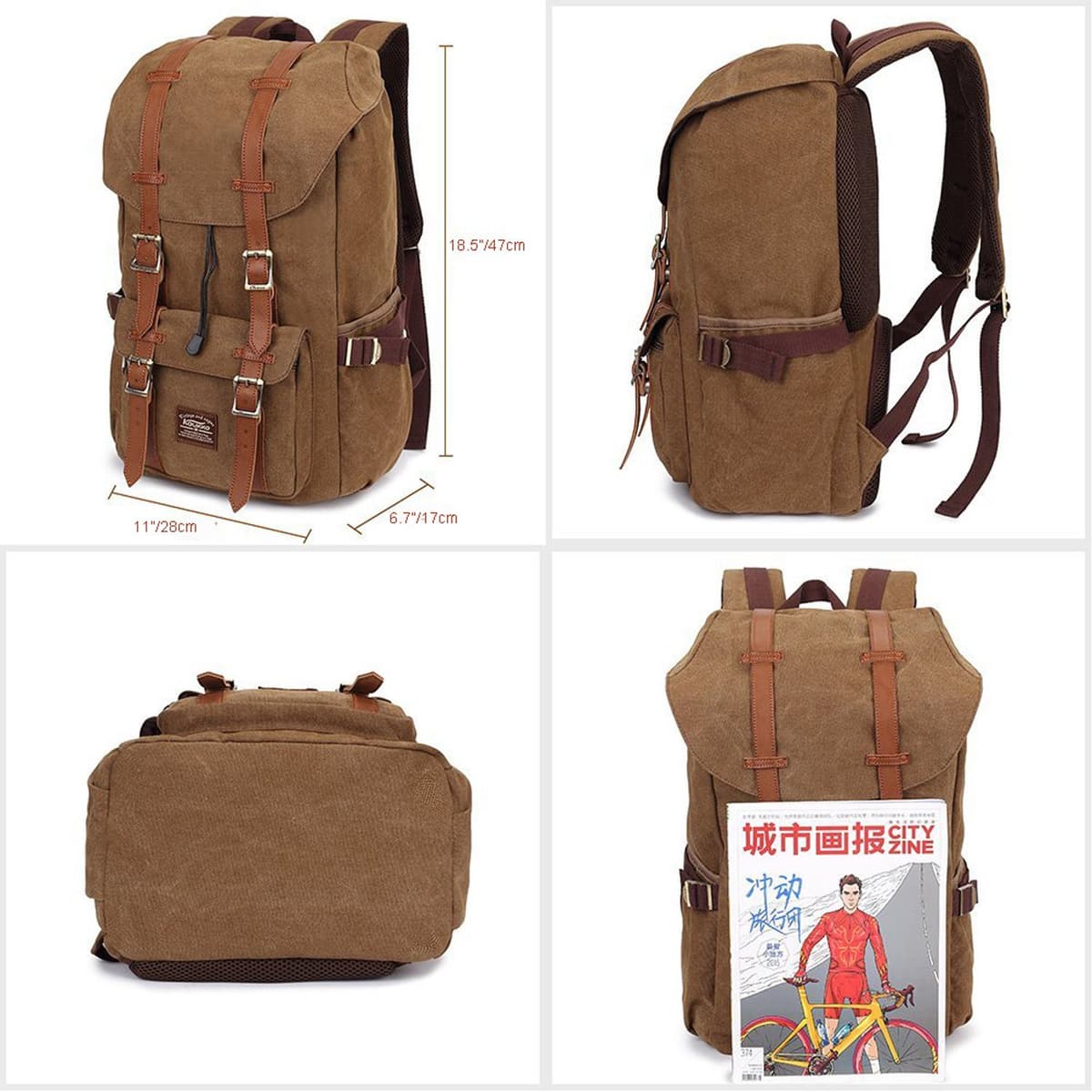 KAUKKO - Mochila unisex bonita y elaborada, con compartimento para portátil de 15 pulgadas, para escuela, universidad, 22 l — view 2