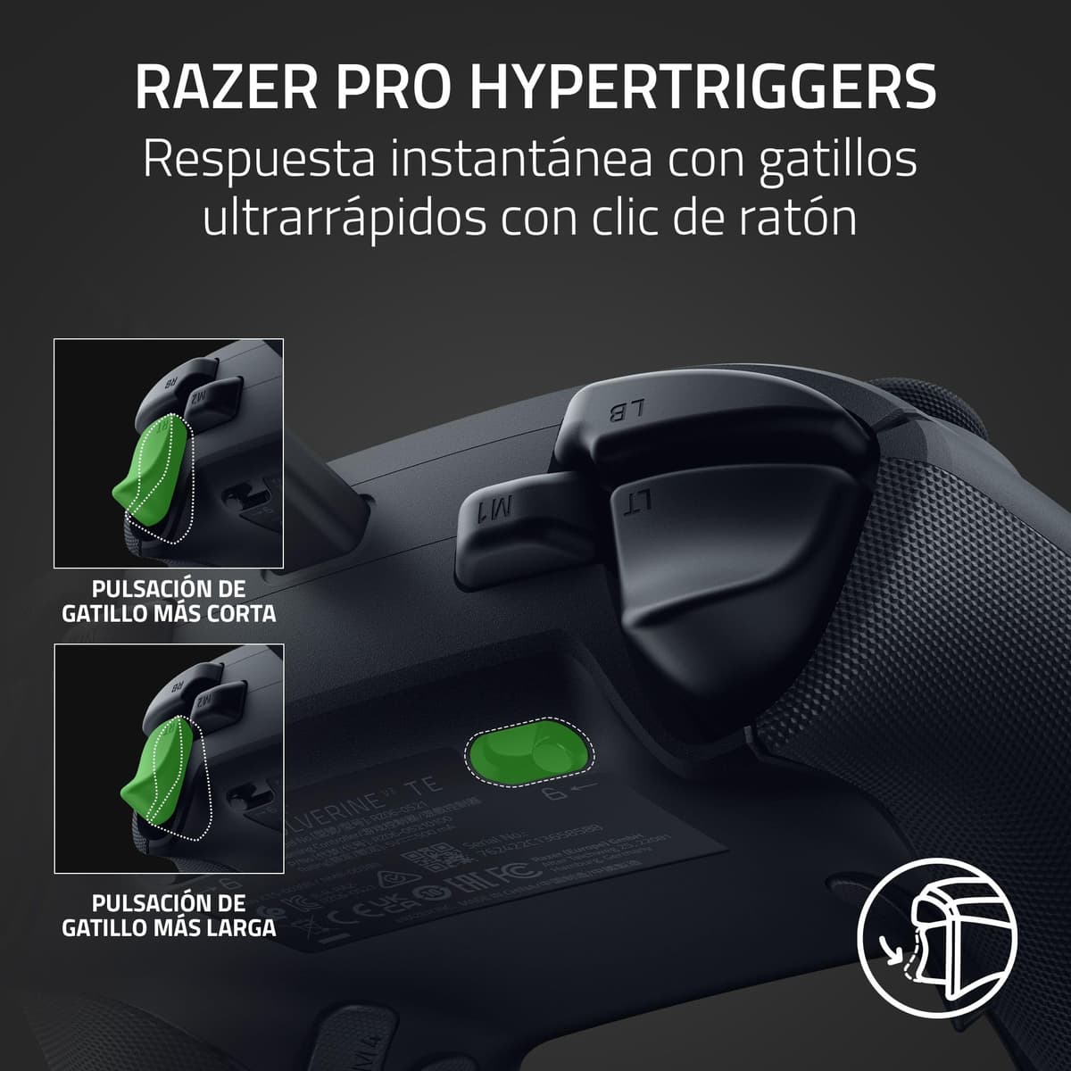 Razer Wolverine V3 Tournament Edition - Mando de deportes con cable para Xbox X|S y PC (botones de acción táctiles Mecha, HyperTriggers Pro, D-Pad de 8 direcciones, cable USB-C de 3m) Negro — view 4
