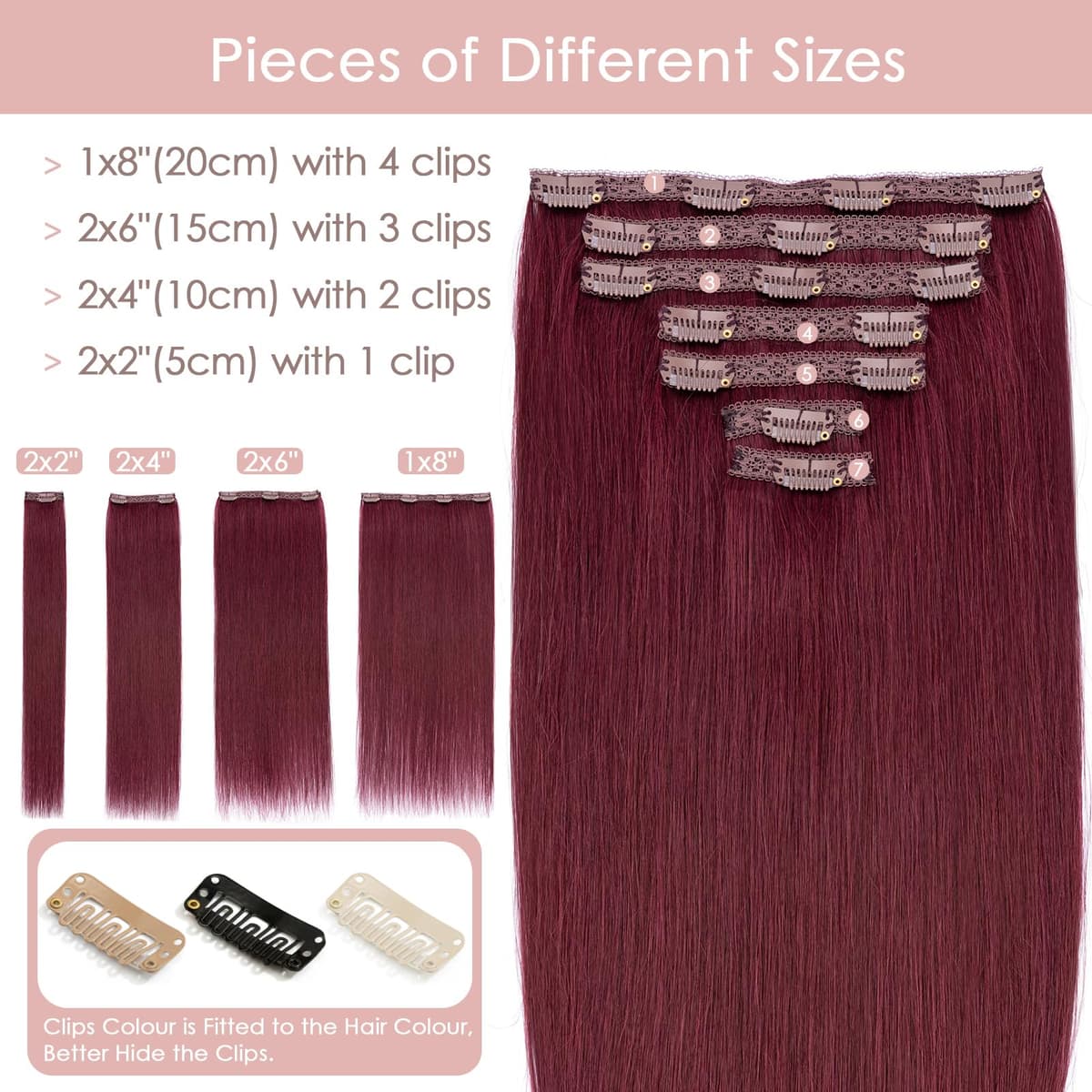 Silk-co 10inch Hair Extensions Clip in Hair Extension Human Hair #04 Medium Brown -Basic Thickness-Thin Weft- 8 Pieces Real Remy Straight Hair Extensions[50g] — view 171