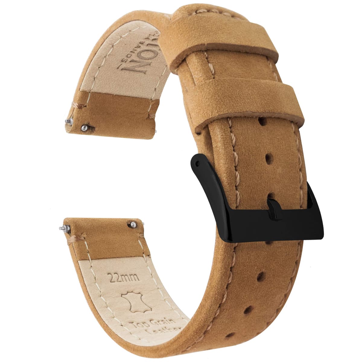 BARTON Quick Release - Top Grain Leather Watch Band Strap - Choice of Colour & Width - 16mm, 18mm, 19mm, 20mm, 21mm 22mm, 23mm or 24mm — view 22