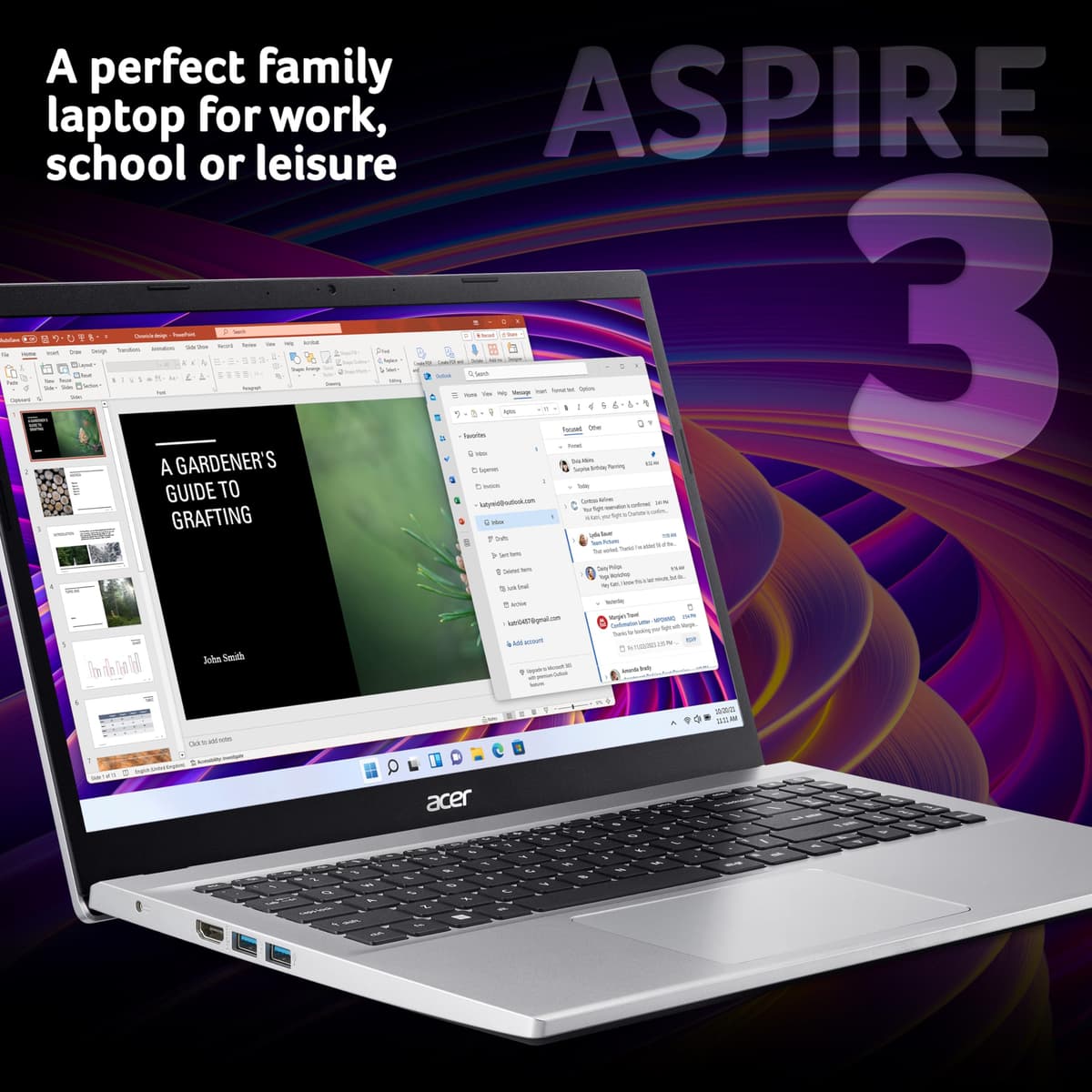 Acer Aspire 3 A315-59 Laptop - Intel Core i5-1235U, 8GB, 512GB SSD, Integrated Graphics, 15.6" Full HD, Windows 11, Silver — view 2