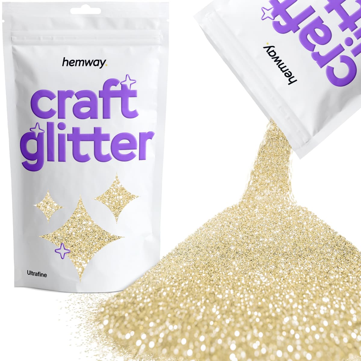 Hemway - Purpurina para manualidades, vasos, resina, epoxi, uñas, cera, álbumes de recortes, cristal, decoración de escuelas: dorado holográfico, gruesa (0,6 mm), 100 g — view 22