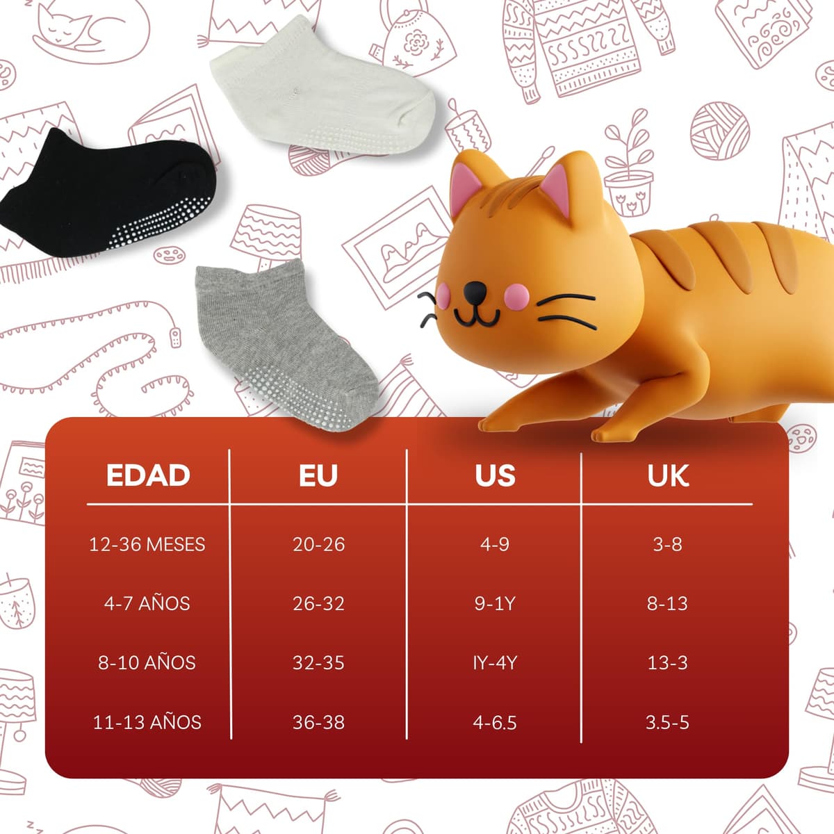 POPYS® Calcetines antideslizantes de Algodón para Niños Multicolor | Calcetines para Niños y Niñas para todo tipo de actividades — view 3
