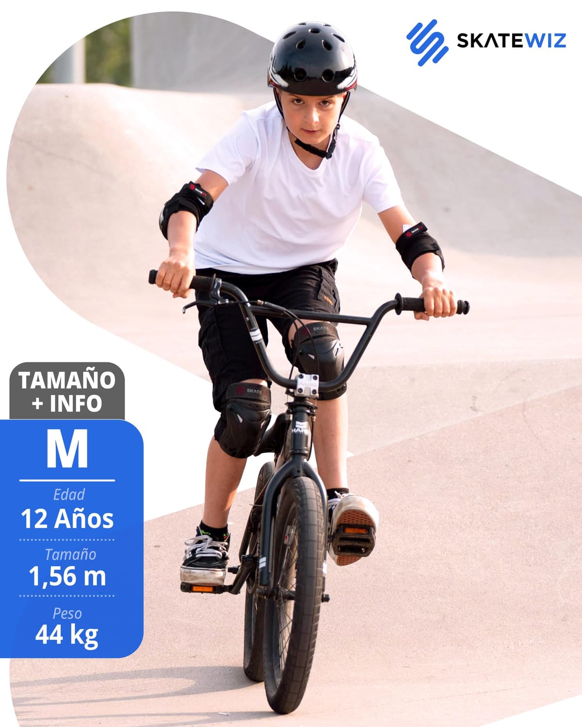 SKATEWIZ Protecciones Patines Niña, Niño e Adulto [6 piezas] Rodilleras y Coderas Niño Patinaje, Patines, Rodilleras Para Niños - Marca Alemana — view 8
