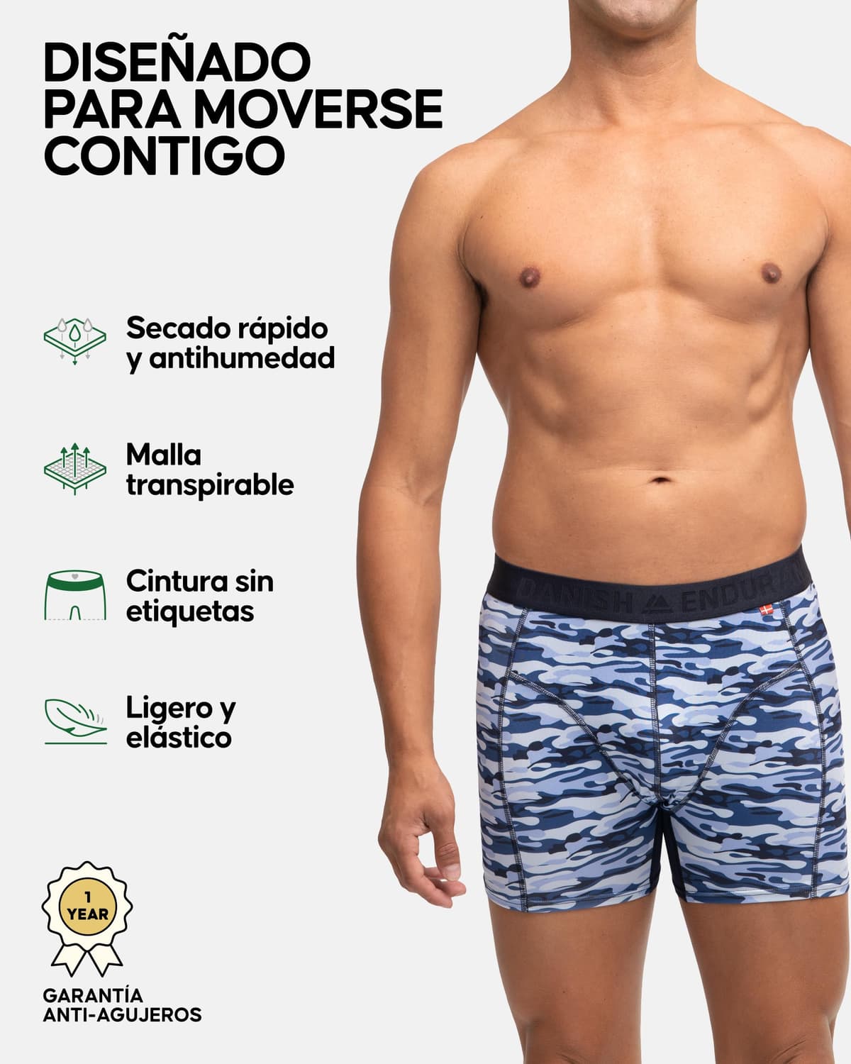 DANISH ENDURANCE Calzoncillos tipo bóxer de rendimiento para hombre (paquete de 6) – Absorbe la humedad, comodidad de secado rápido con ajuste extralargo — view 2