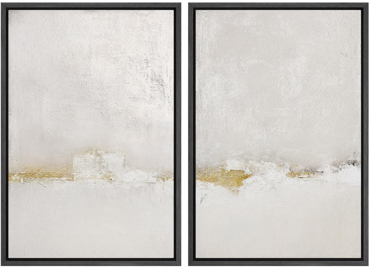 SIGNWIN Framed Canvas Print Wall Art Abstract Wave Pattern Modern Art Minimalist Neutral Decor for Living Room, Bedroom, Office - 16"x24"x2 Natural — view 26