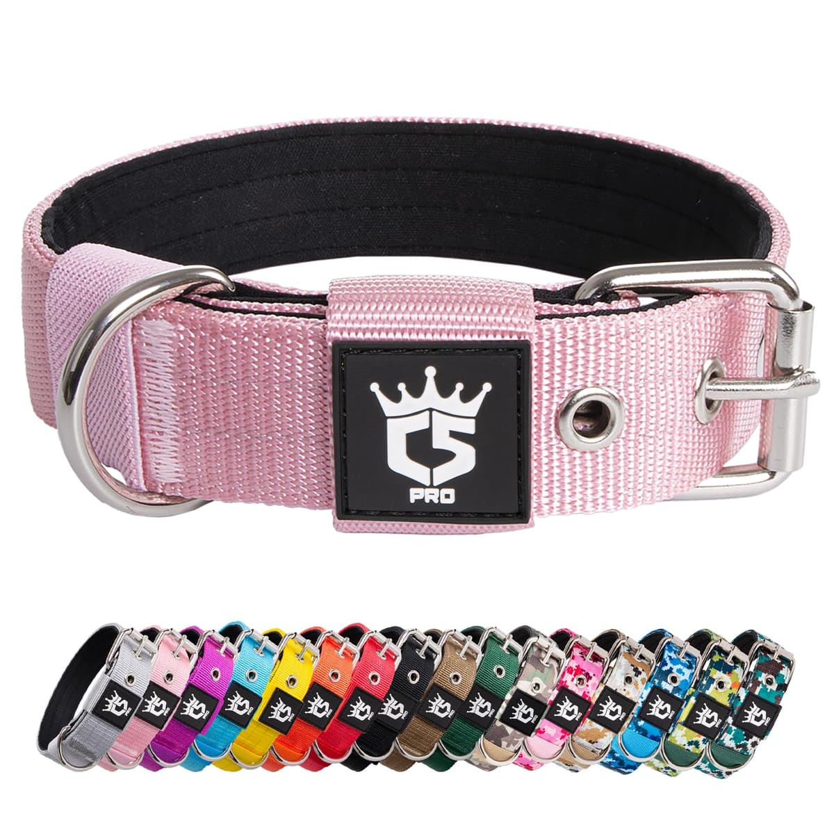 TSPRO Collar Táctico para Perros Ajustable, Collares con Broche de Metal Robusto, de 3,8 cm de Ancho, Duradero y Cómodo para Perros Medianos y Grandes (Negro M) — view 16